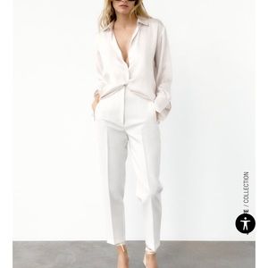 Zara white work pants